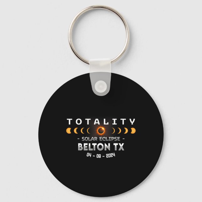 Tx Total Solar Eclipse 2024  Key Ring (Front)
