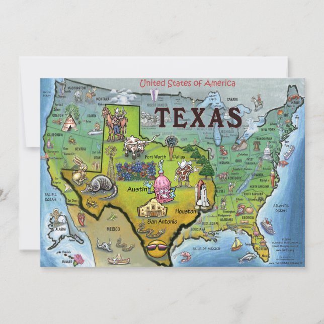 TX USA Map Card (Front)
