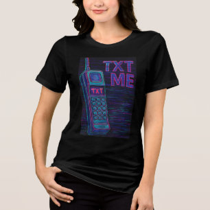 TXT ME Glitch T-Shirt – Vintage Phone Vibes Tri-Blend Shirt