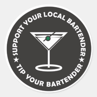 TYB Support Your Local Bartender Classic Round Sticker