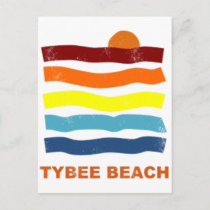 tybee beach ocean sunset summer vacation fun postcard