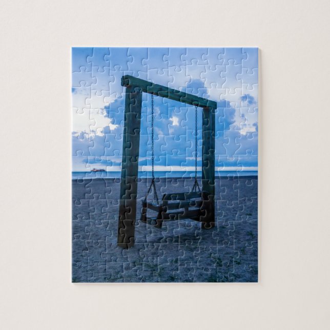 tybee island beach ocean front evening jigsaw puzzle (Vertical)