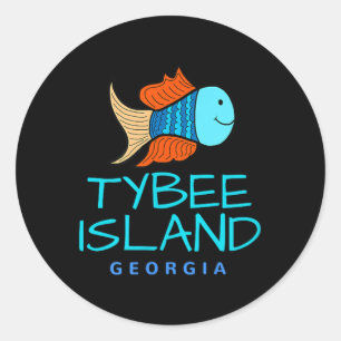 Tybee Island , Fish Vacation Tybee Georgia Shirt Classic Round Sticker