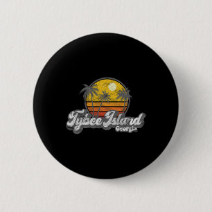 Tybee Island Ga Retro 70's Vintage Surfer Gift  6 Cm Round Badge