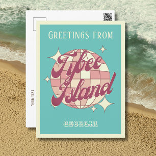 Tybee Island Georgia Chatham USA retro Postcard