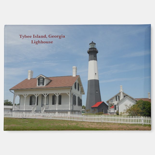 Tybee Island Georgia Lighthouse Postcard Magnet (Front)