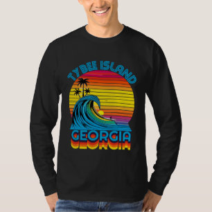 Tybee Island Georgia Retro Throwback Surf & Beach T-Shirt