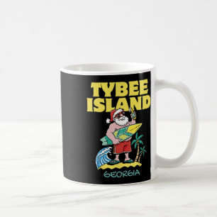 Tybee Island Georgia Santa Christmas Surfing  Coffee Mug