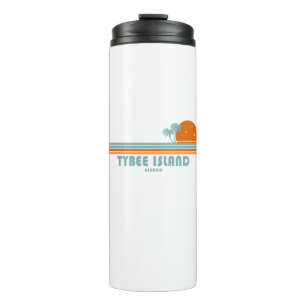 Tybee Island Georgia Sun Palm Trees Thermal Tumbler