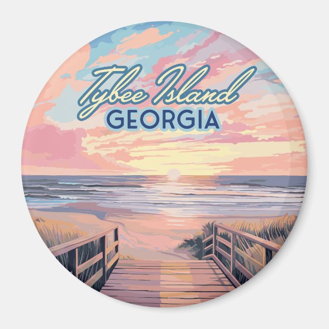 Tybee Island Georgia Sunrise Beach Savannah Magnet (Front)