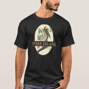 Tybee Island Georgia Vintage Pelican Design T-Shirt