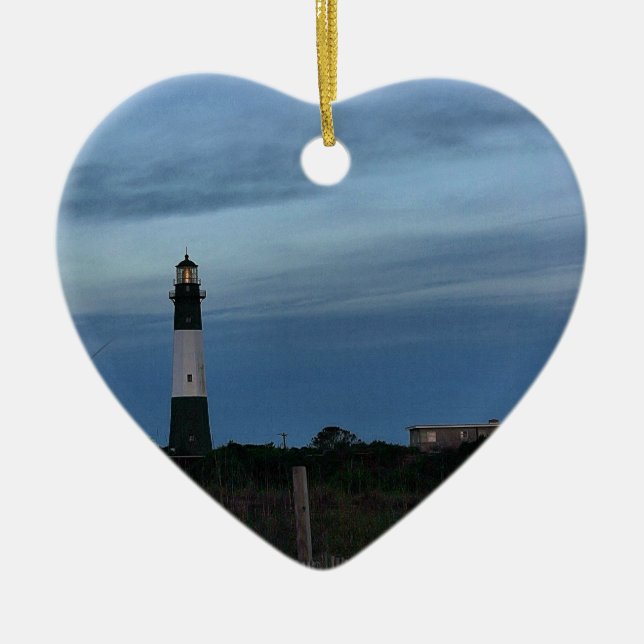 Tybee Island Light House Savannah, GA Ceramic Ornament (Front)