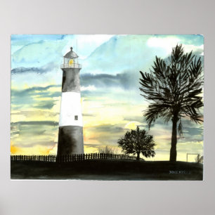 Tybee Island Lighthouse canvas painting print