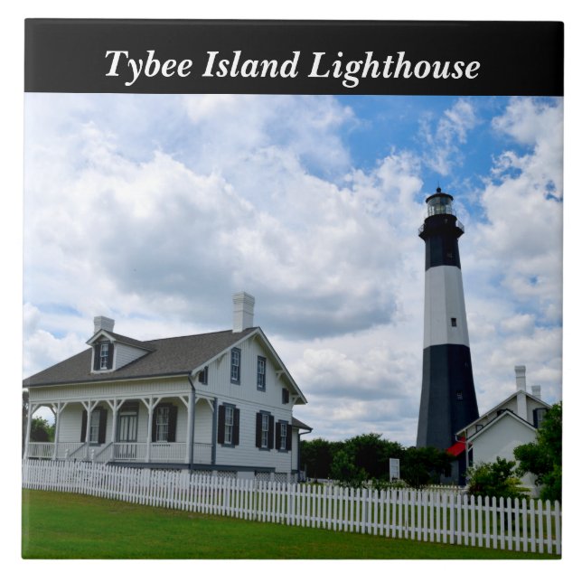 Tybee Island Lighthouse Ceramic Tile (Front)