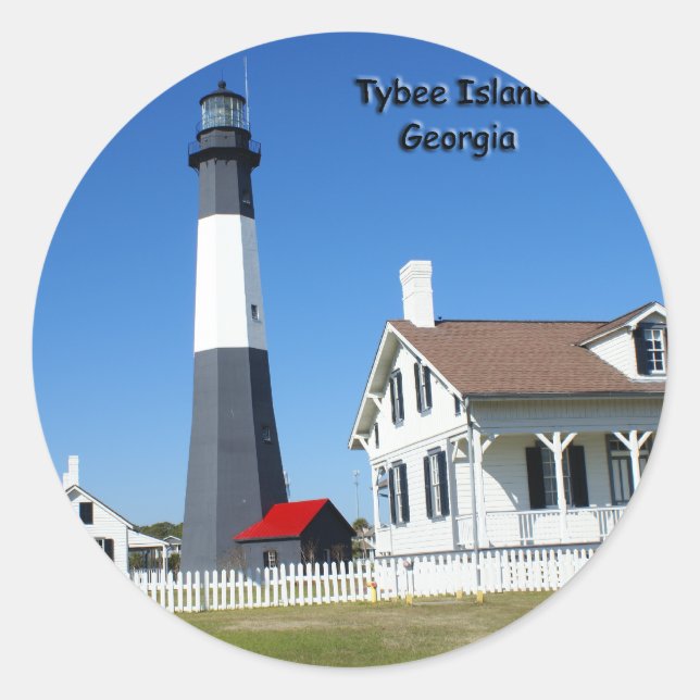 Tybee Island Lighthouse Classic Round Sticker (Front)