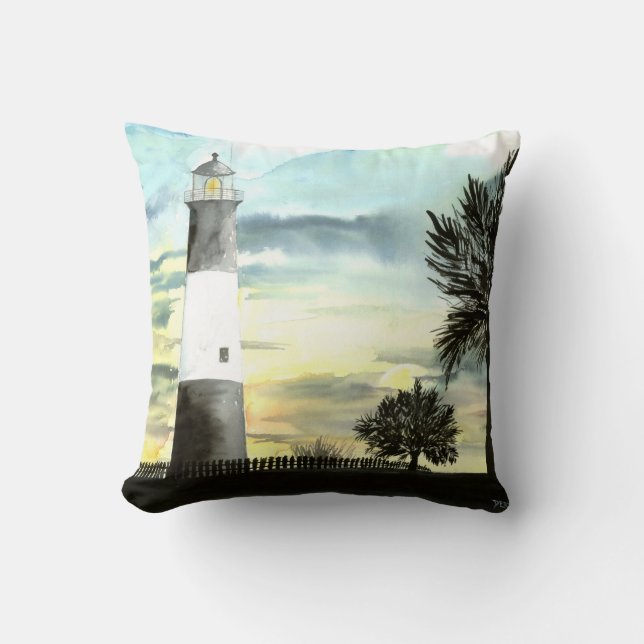 Tybee Island Lighthouse pillow (Front)