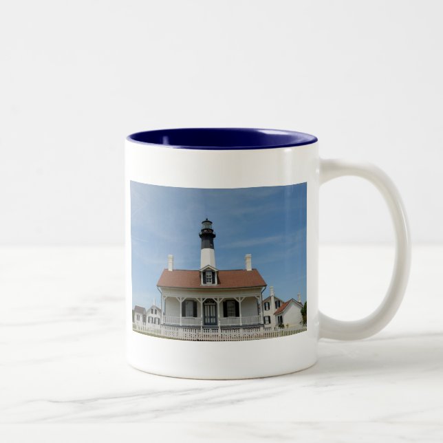 Tybee Island Lighthouse Two-Tone Coffee Mug (Right)