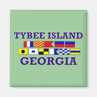 Tybee Island Nautical Flag - Square  Magnet