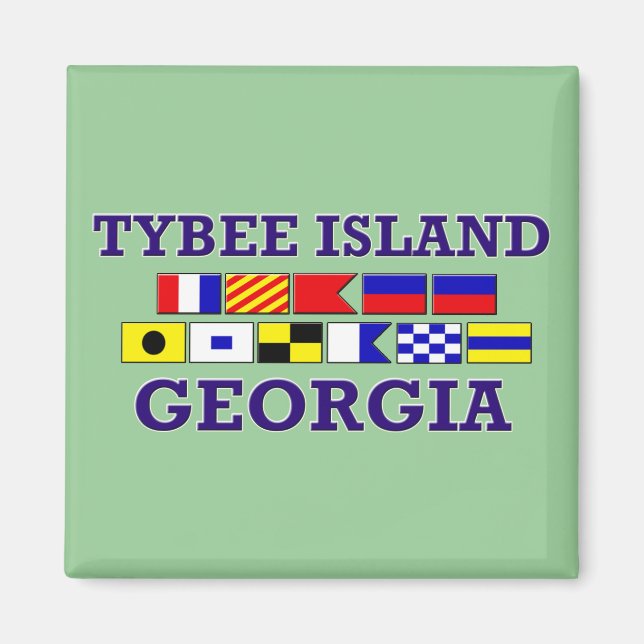Tybee Island Nautical Flag - Square  Magnet (Front)