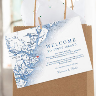 Tybee Island Navy Wedding Welcome Itinerary Thank You Card