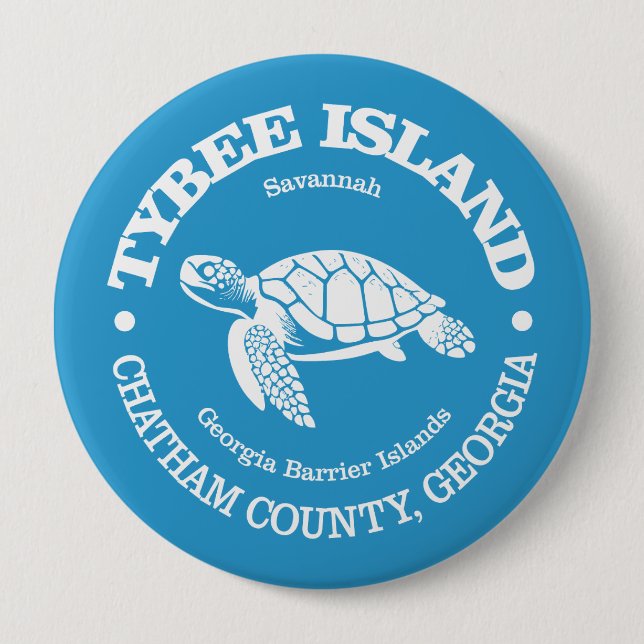 Tybee Island (sea turtle) 10 Cm Round Badge (Front)