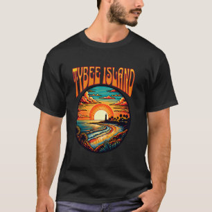 Tybee Island Sunset Iconic Lighthouse and Coastal  T-Shirt