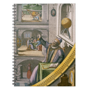Tycho Brahe (1546-1601) aged 40, amongst his astro Notebook