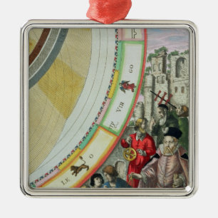 Tycho Brahe , detail from a map showing his Metal Ornament
