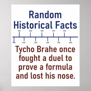 Tycho Brahe Once Fought A Duel  - History Fact Poster