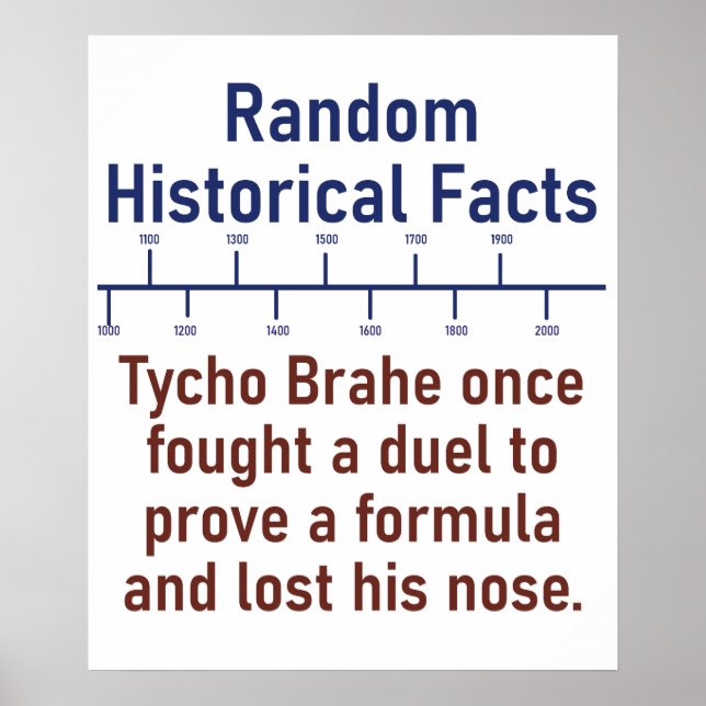 Tycho Brahe Once Fought A Duel  - History Fact Poster (Front)