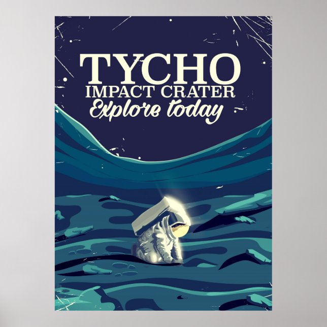 Tycho impact crater travel poster (Front)