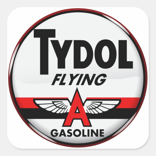 Tydol Flying Gasoline sign Crystal version Square Sticker (Front)