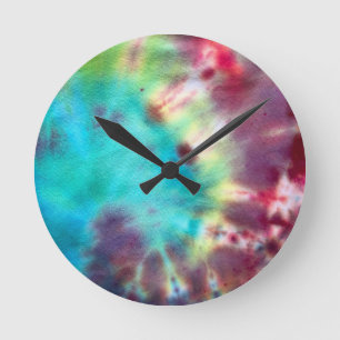 Tye Dye #1 Round Clock