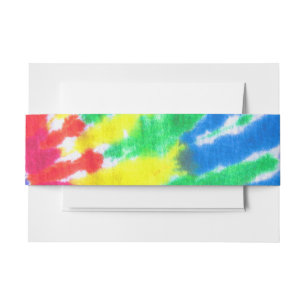 TYE DYE Bar Bat Mitzvah Envelope Wrap Band Invitation Belly Band