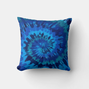 Tye-Dye-Blue Throw Pillow