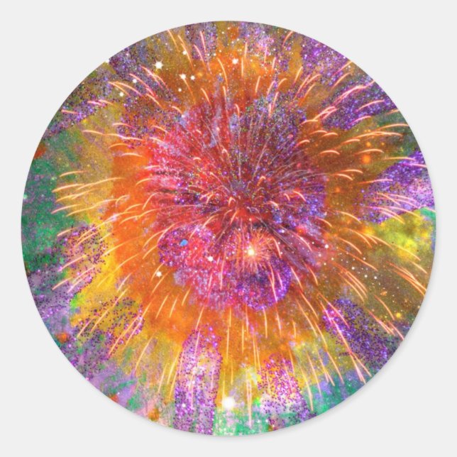 Tye-Dye Classic Round Sticker (Front)
