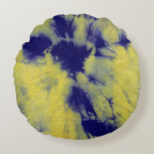 Tye Dye Composition #11 by Michael Moffa Round Cushion