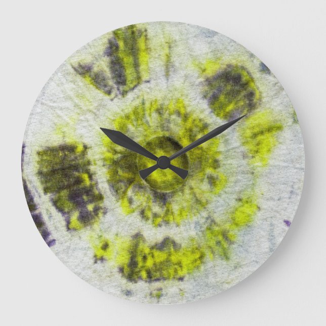 Tye Dye Composition #3 by Michael Moffa Large Clock (Front)