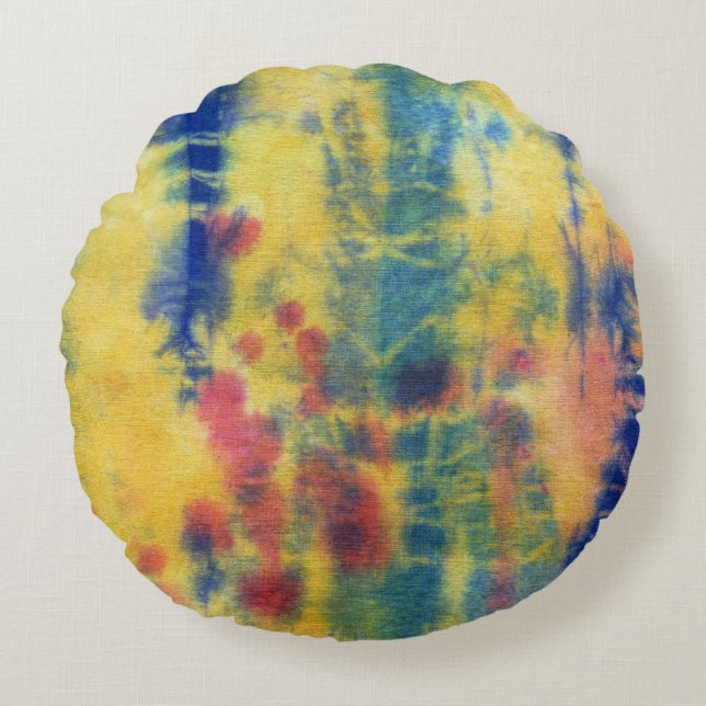 Tye Dye Composition #5 by Michael Moffa Round Cushion (Front)