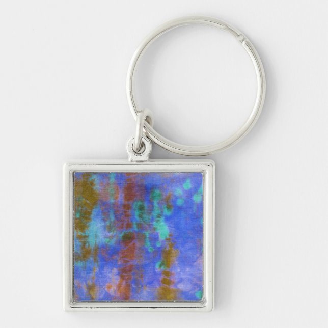 Tye Dye Composition #9 by Michael Moffa Key Ring (Front)