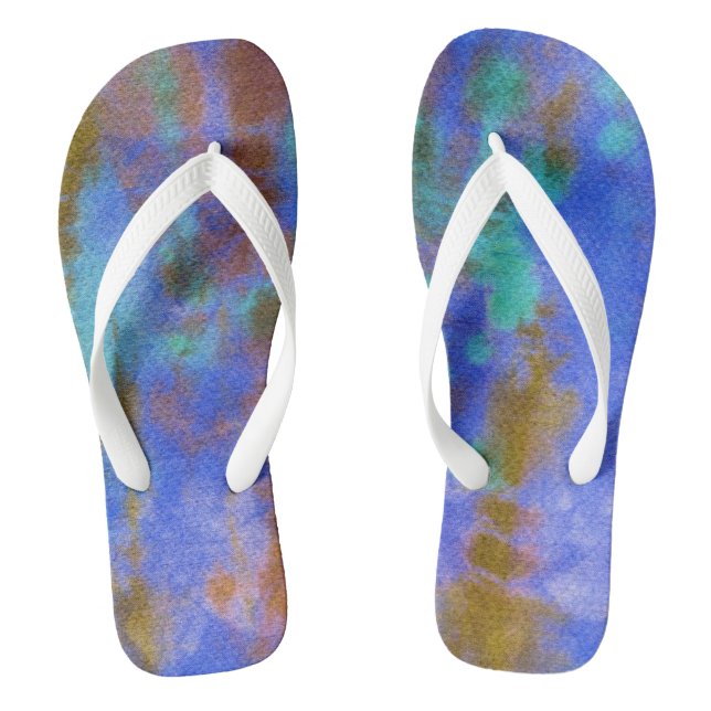Tye Dye Composition #9 by Michael Moffa Thongs (Footbed)