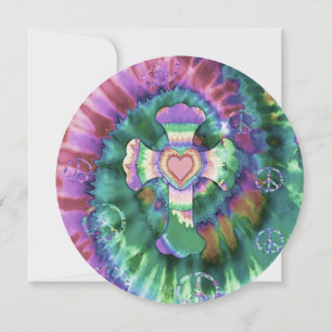 Tye Dye Cross Pink Colours Invitation