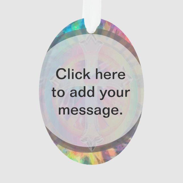 Tye Dye Cross with Heart in Centre Ornament (Back)