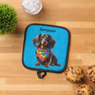 Tye Dye Dachshund Pot Holder