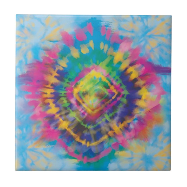 Tye-Dye Design Two Ceramic Tile (Front)