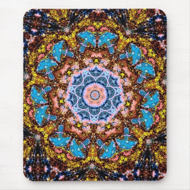 tye dye mushrooms 4 mouse pad (Front)