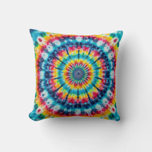 Tye-Dye Psychedelic Square Living Room or Bedroom Cushion
