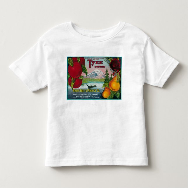 Tyee Pear Crate LabelWA, OR, and CA Toddler T-Shirt (Front)