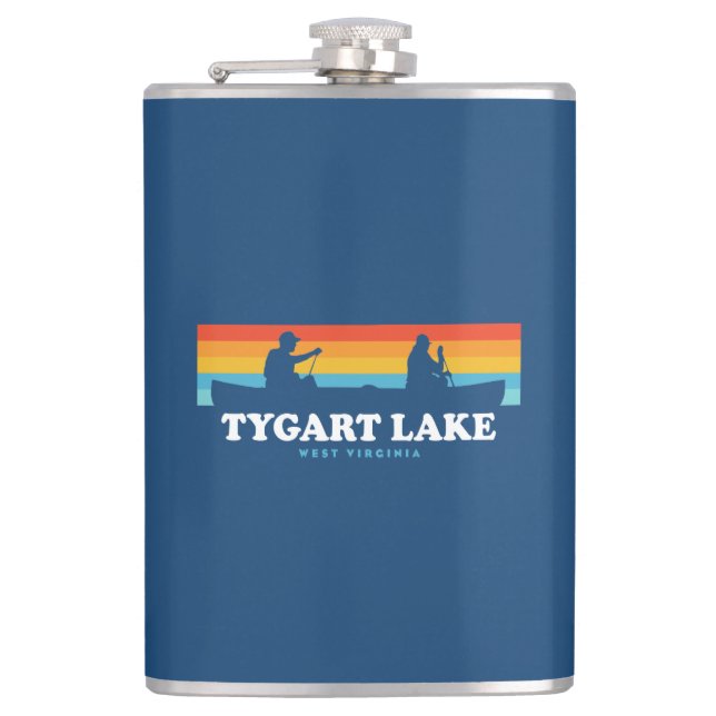 Tygart Lake West Virginia Canoe Hip Flask (Front)