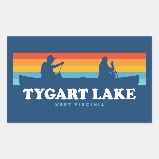 Tygart Lake West Virginia Canoe Rectangular Sticker (Front)